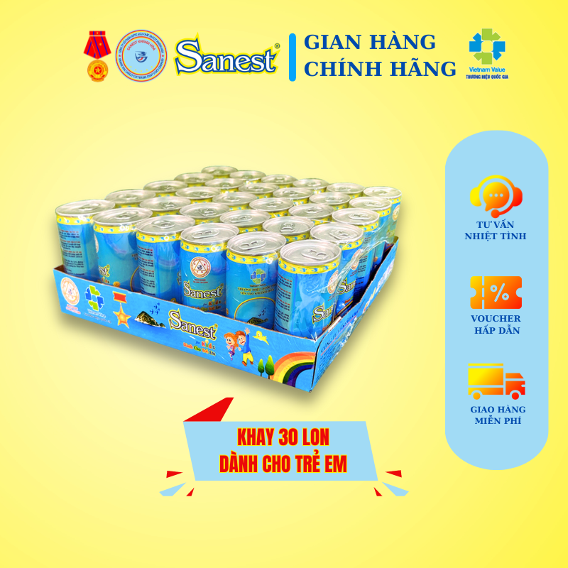 NEW  Nước Yến sào Khánh Hòa Sanest Dành cho trẻ em 7.5% - Khay 30 lon
