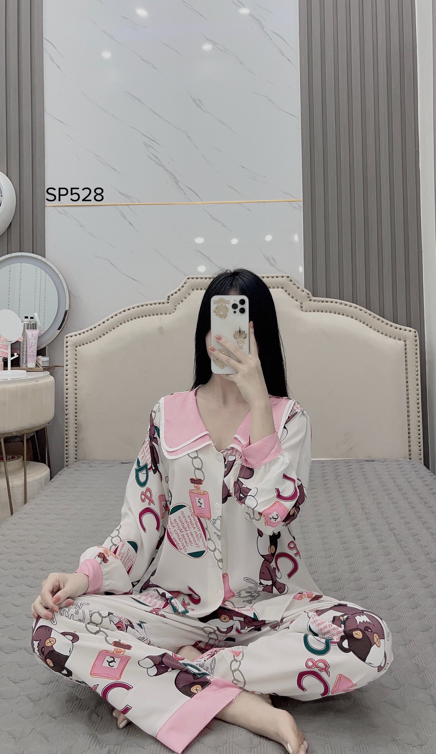 Bộ pijama tay dài chất liệu mango mát mẻ, bộ đồ ngủ nữ nhiều họa tiết D&C sang trọng cao cấp DD05