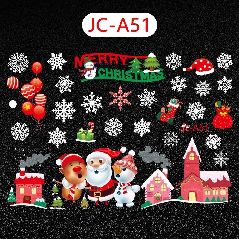 Decal trang trí Noel Hít Tĩnh Điện - 3 nhân vật đón lễ Noel đỏ