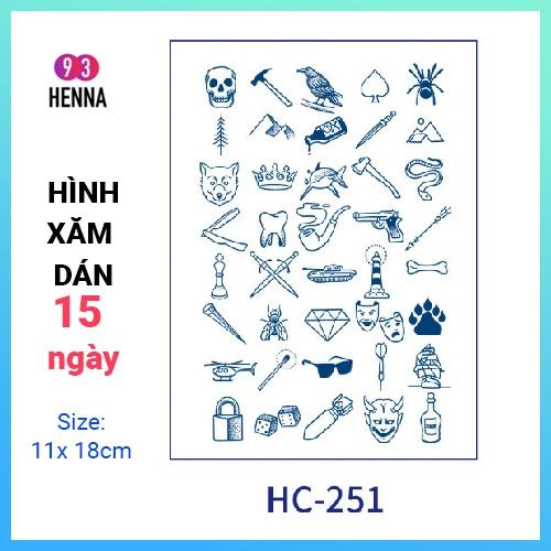 Hình Xăm Dán Tạm Thời Thảo Dược 15 Ngày mã HC251