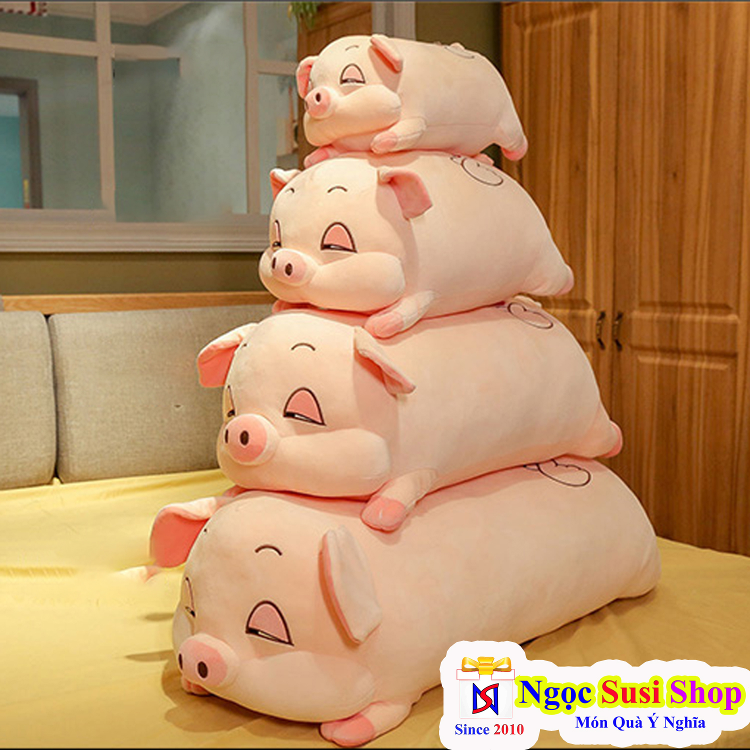 GẤU BÔNG HEO NGỦ HEO HÍ SIÊU TO KHỔNG LỒ SIÊU MỊN