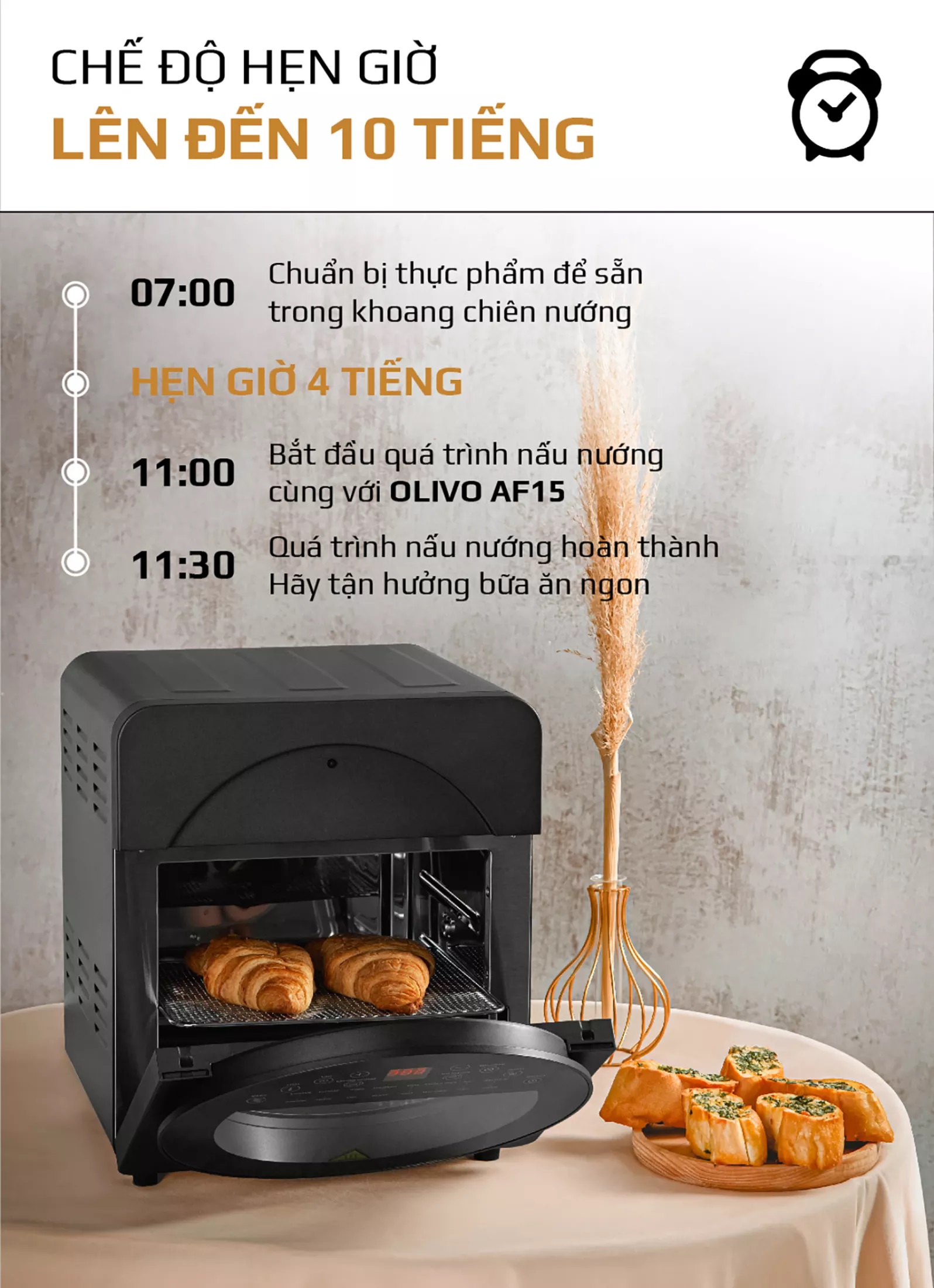 (HÀNG CHÍNH HÃNG) Nồi chiên không dầu Olivo AF15 - Thương hiệu Mỹ - 15 lít - 2.000W - BH 24 tháng