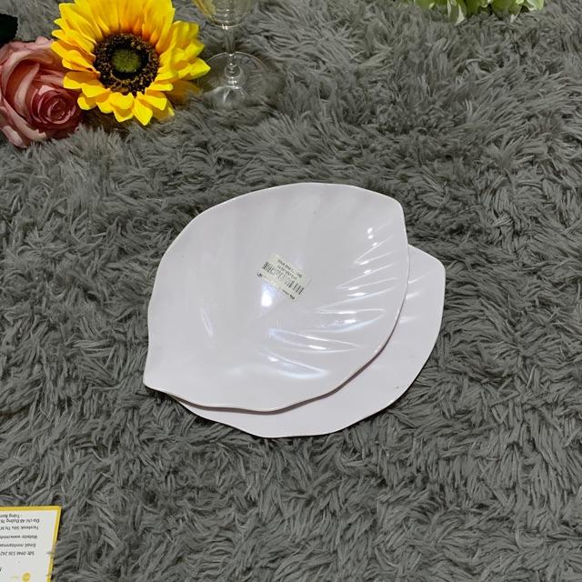 Dĩa nhựa dĩa chiếc lá trắng HXL 06