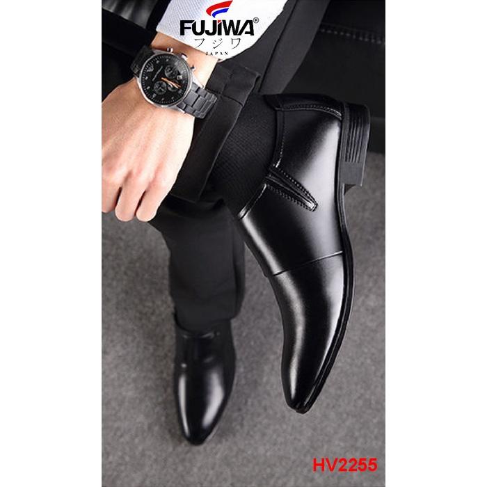 Giày Tây Nam Da Bò Fujiwa - HV2255. Da bò cao cấp, đế cao su tạo độ bám tốt, bền bỉ theo thời gian