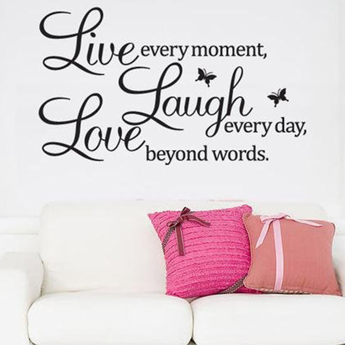Decal dán tường chữ LOVE - LAUGH - LIVE Ý NGHĨA