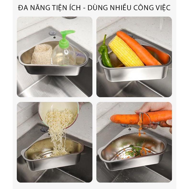 Rổ lọc rác inox bồn rửa chén ngăn tắc bồn rửa,không ghê tay | Khay lọc rác bồn rửa chất liệu INOX 304 siêu bền MKS049