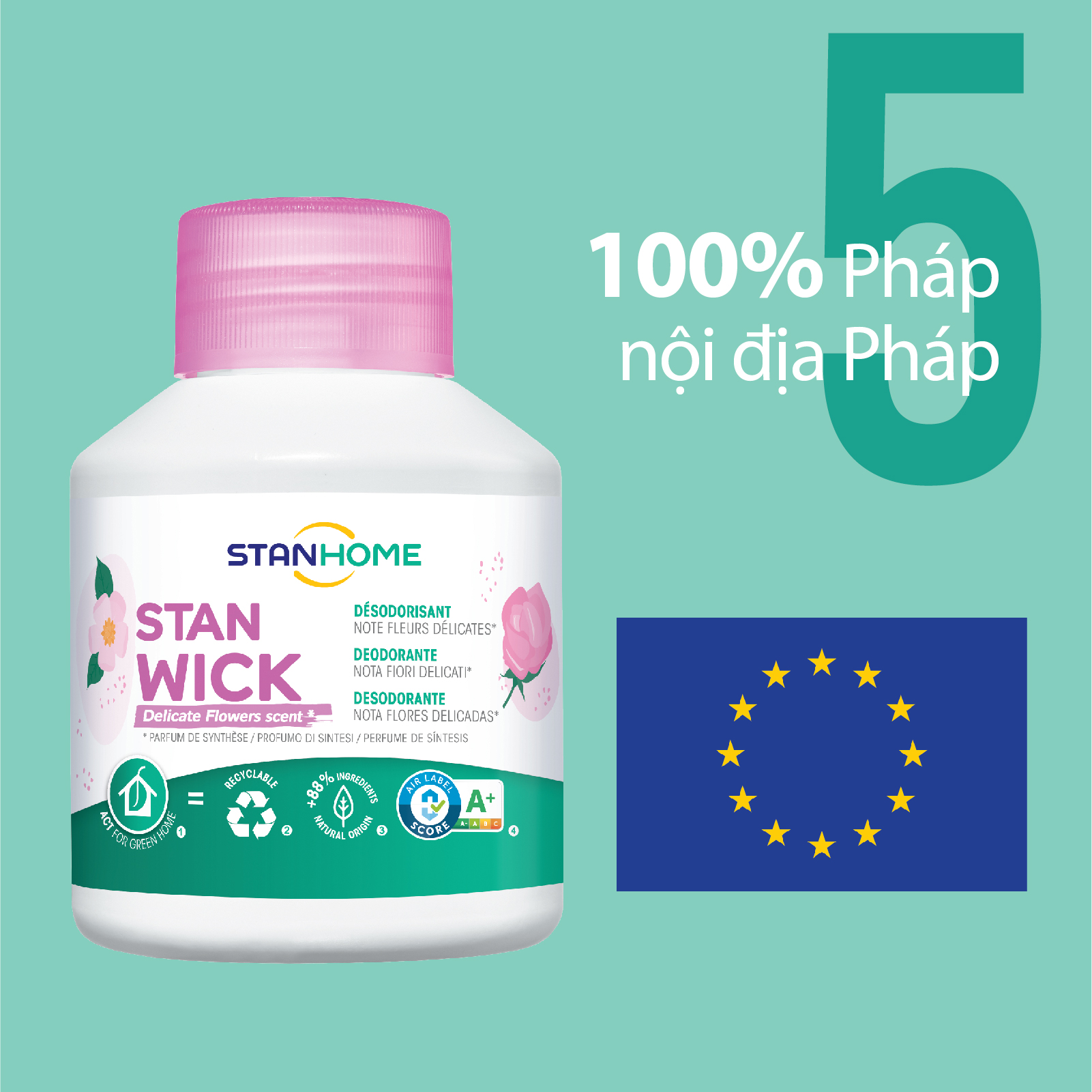 Sáp thơm khử mùi Stanhome Stan wick 250ml