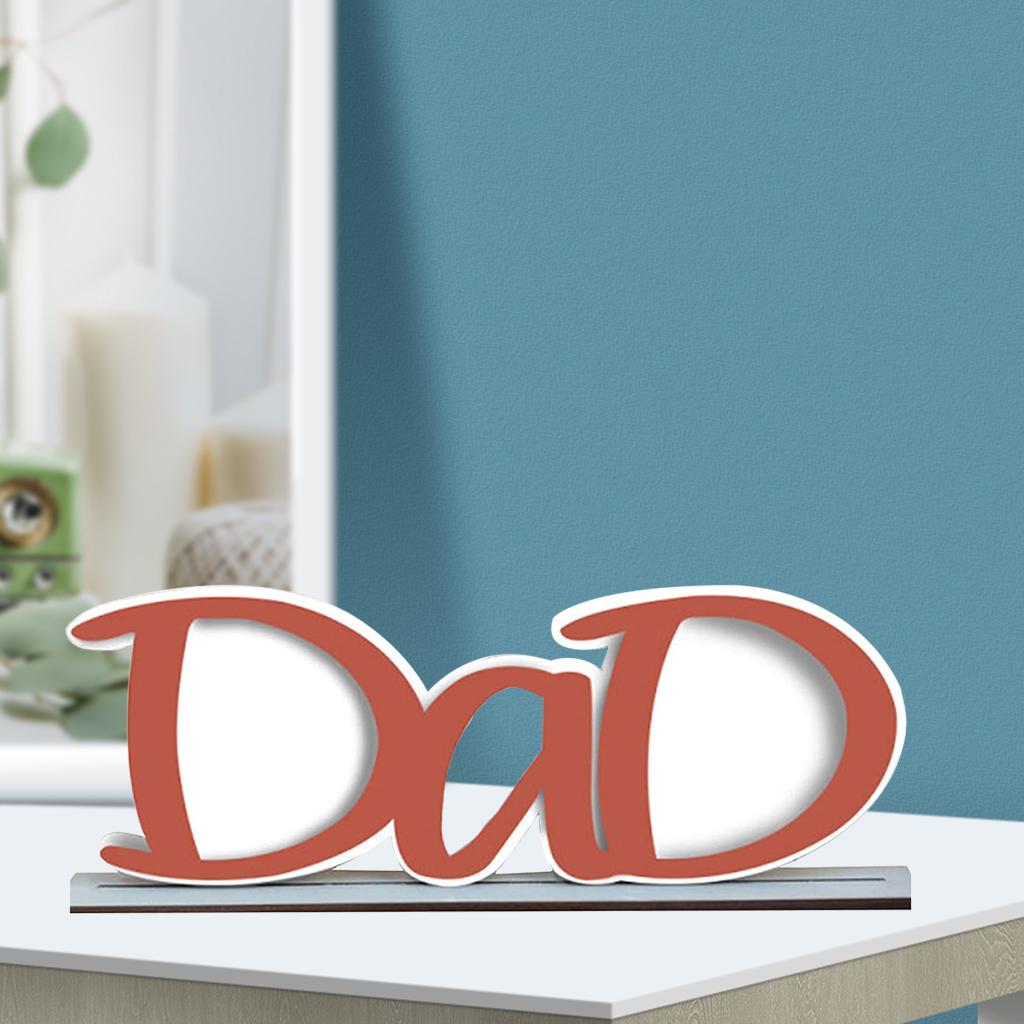 Wood Picture Frames Dad/Papa Letters Photo Clip Picture Holder Desktop Ornament Father's Day Birthday Gifts