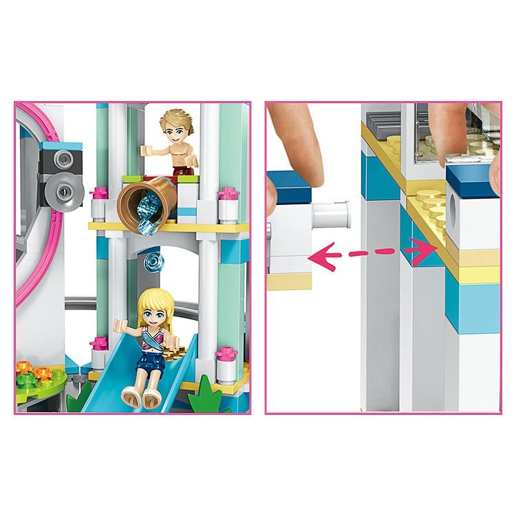 Đồ Chơi Lắp Ráp Kiểu LEGO FRIENDS Cho Bé Gái Mô Hình Công Viên Nước Thành Phố Heart Lake City Resort Với 1139 Mảnh Ghép