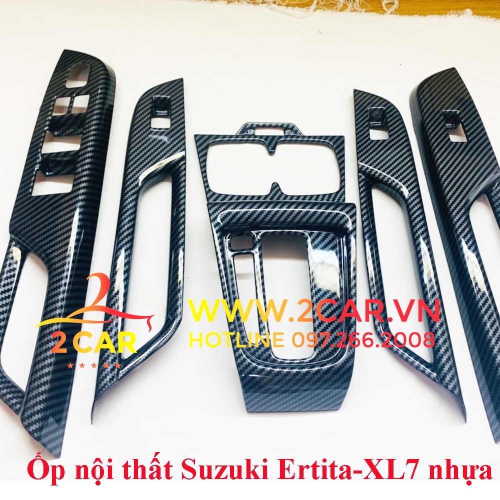 Ốp nội thất xe Suzuki Ertiga, XL7, XL-7 2020, 2021, 2022, 2023 loại nhựa Vân carbon cao cấp