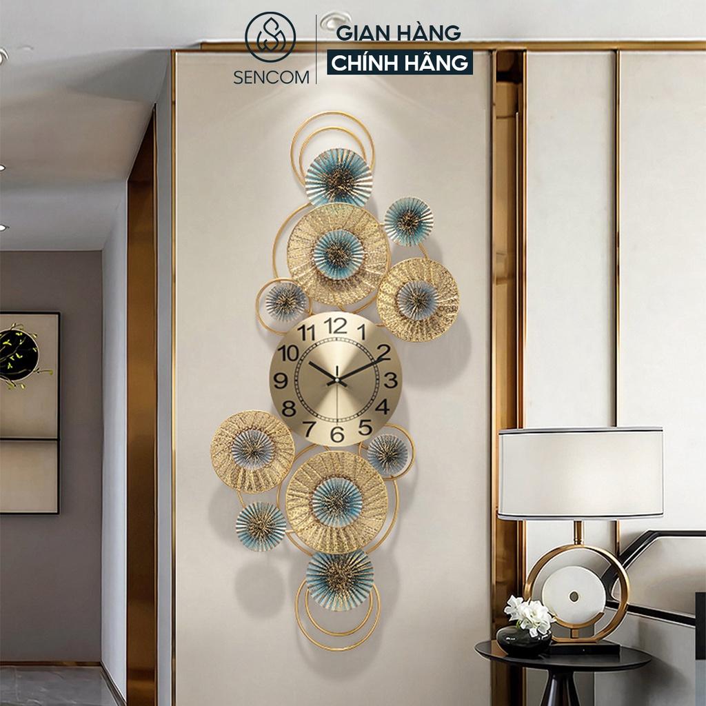 Đồng hồ treo tường nghệ thuật SENCOM thiết kế phong cách Bắc Âu decor trang trí nhà cửa mã 2147- Hàng chính hãng