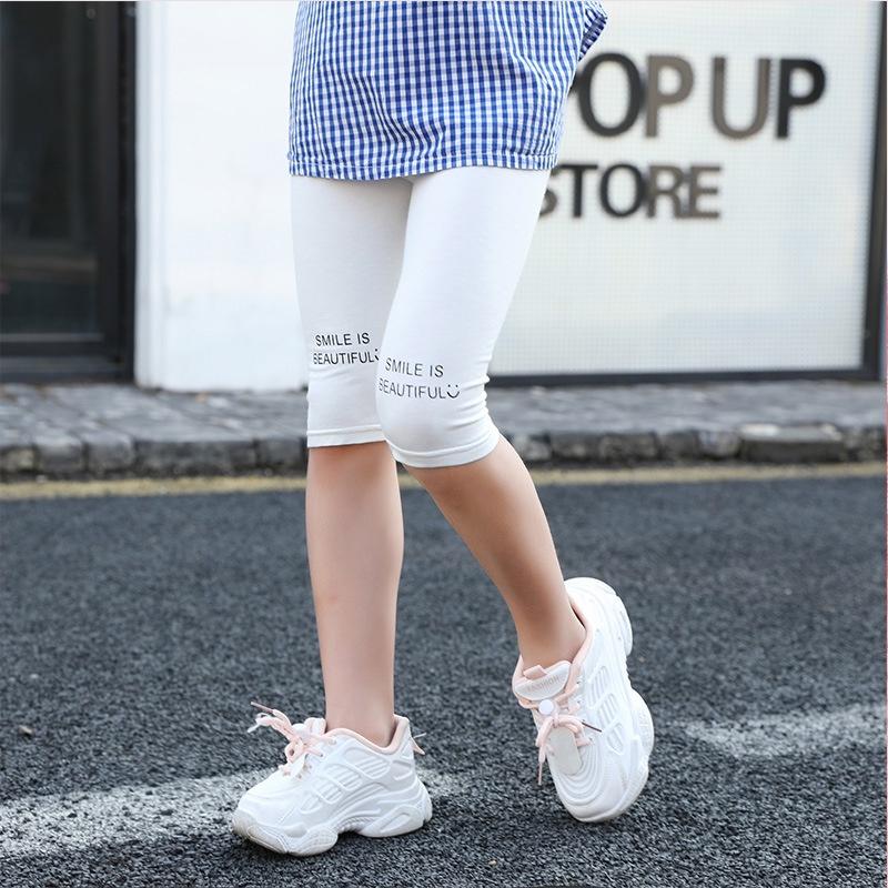 QL6 Size 100-160 Quần legging lửng cho bé gái, dạng trơn, 100% cotton Thời trang trẻ Em hàng quảng châu