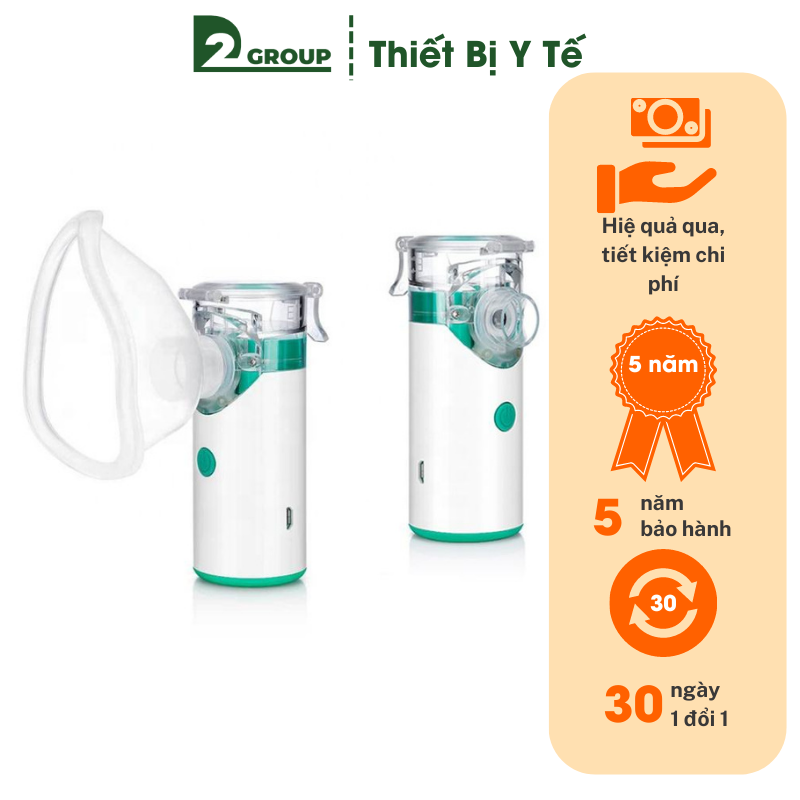 Máy xông khí dung cầm tay D2 Medical Mesh Nebulizer- HIệu Quả, Nhỏ Gọn, Tiện Lợi