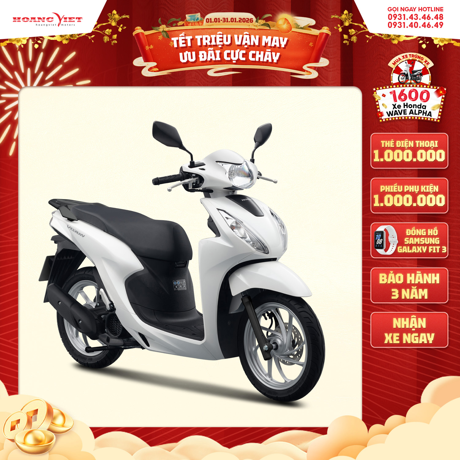 Xe Máy Honda Vision 2026 - Phiên Bản Tiêu Chuẩn