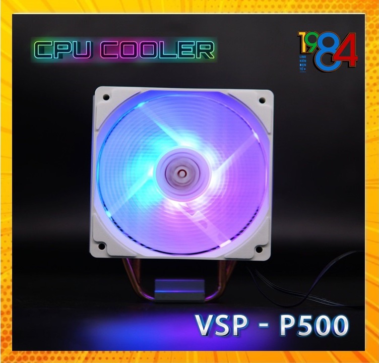 Hình ảnh Quạt tản nhiệt VSP Fan LED RGB P500 (Tản 4U, kích thước 12cm, màu Trắng) - Hàng chính hãng