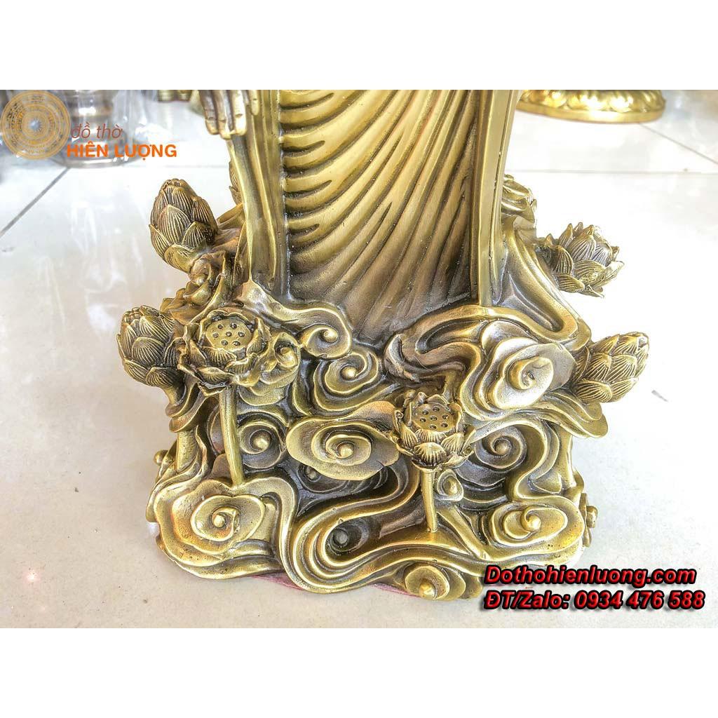 Tượng Phật Tổ A Di Đà Tọa Đài Sen Bằng Đồng Cao 40cm