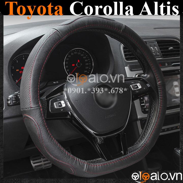 Bọc vô lăng D cut xe ô tô Toyota Corolla Altis volang Dcut da cao cấp - OTOALO