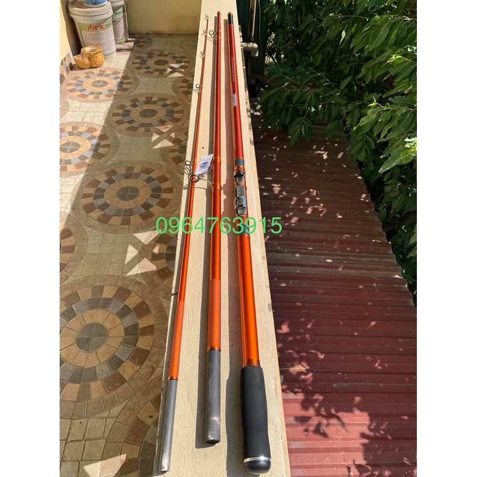 Cần 3 khúc GEHAUT CONMANDER 4m2 màu cam mới về bản đã hạ pát sẵn cho a e