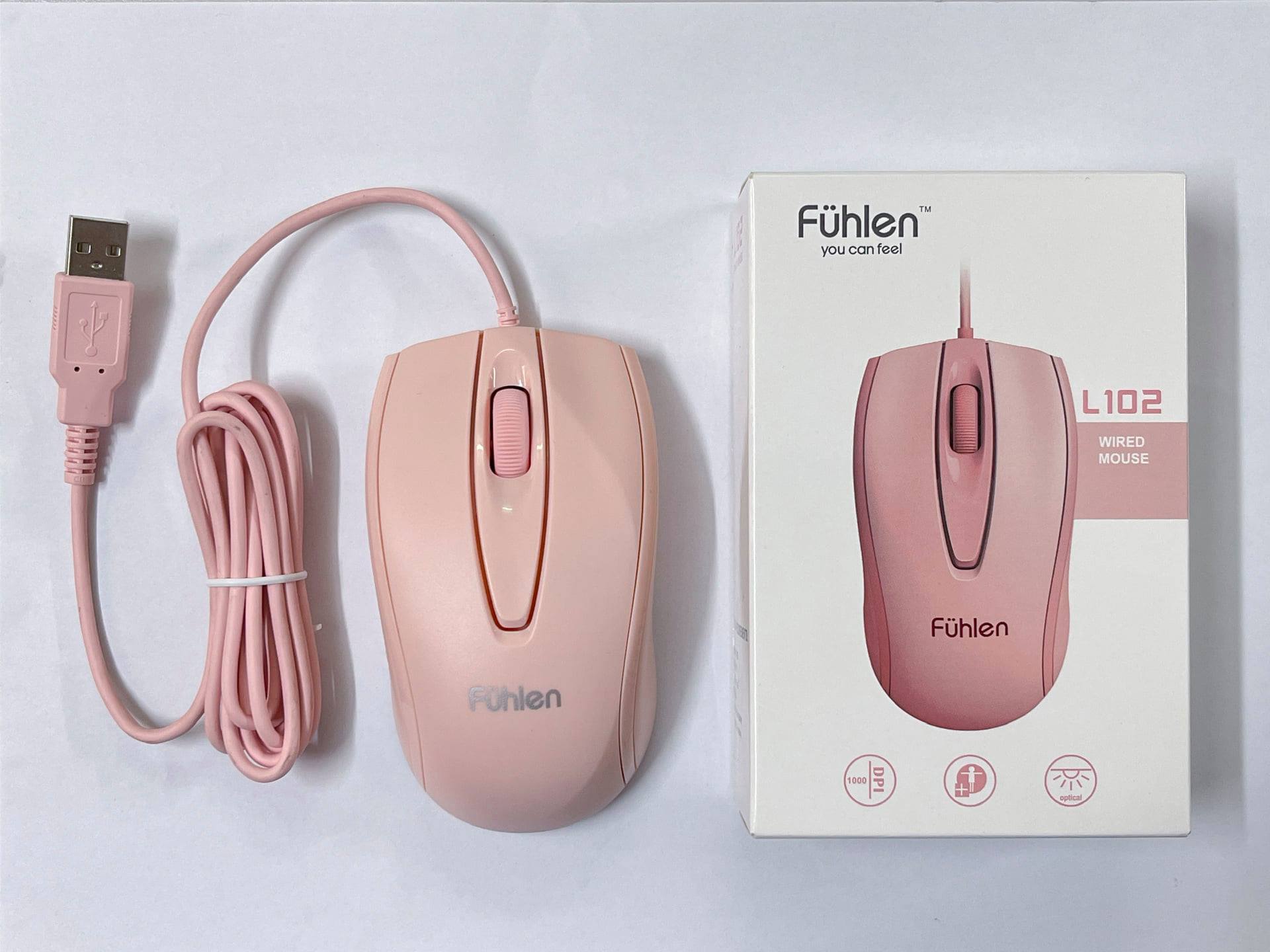 Chuột có dây Fuhlen L102 Pink - Hàng chính hãng