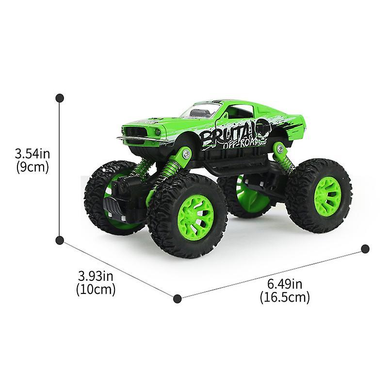 Trẻ em #39; s hợp kim off-road xe, phim hoạt hình xe mô hình đồ chơi xe leo núi màu xanh lá cây