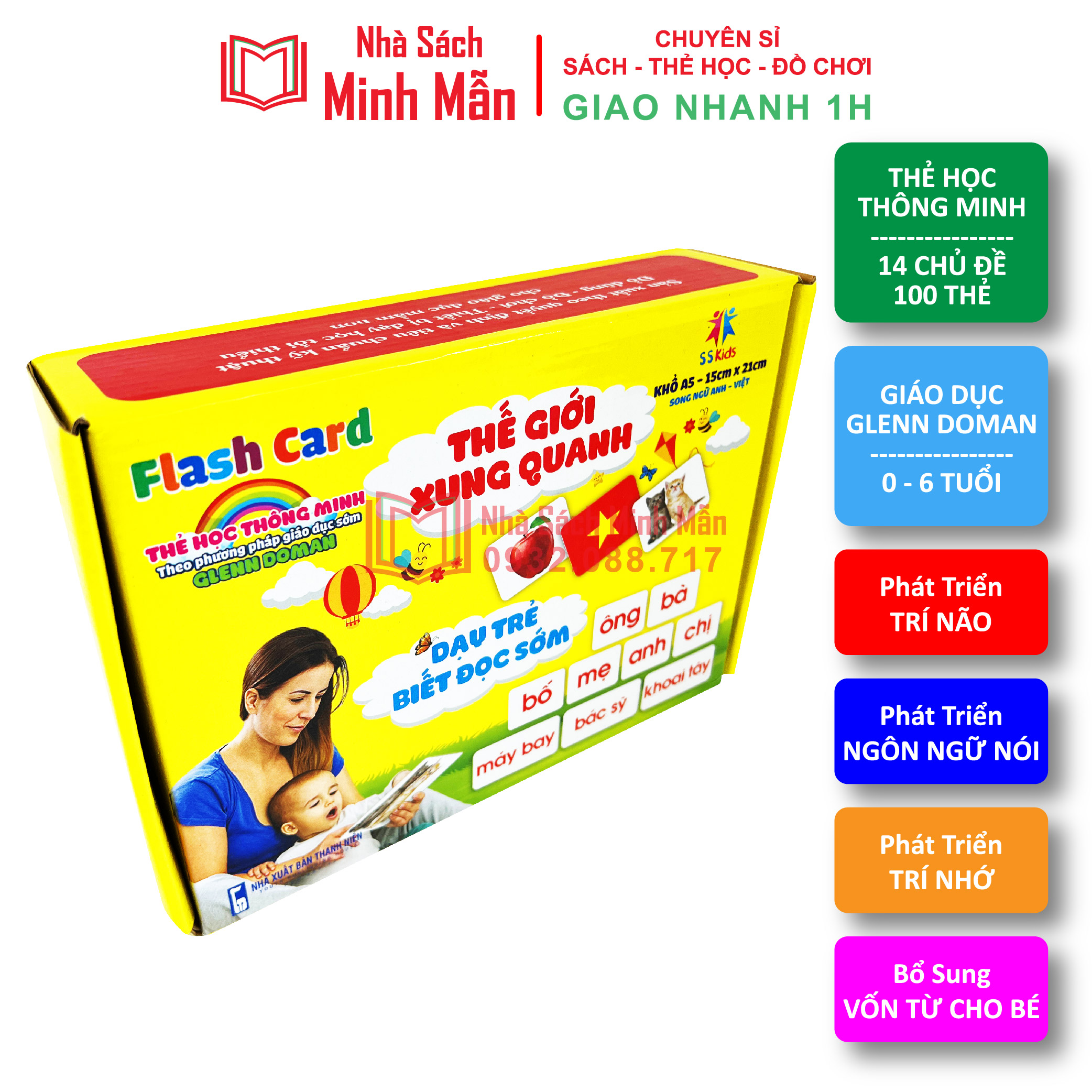 Bộ Thẻ Học Thông Minh 14 Chủ Đề loại To Song Ngữ Tiếng Anh Loại Chuẩn Glenn Doman Flashcard Cho Bé Từ 0-6 Tuổi