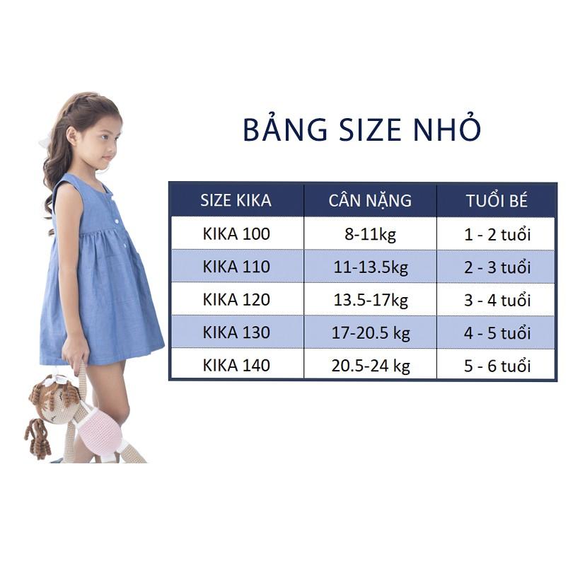 KIKA Đầm bé gái chambray mầu xám cổ chui 2 lớp - K005