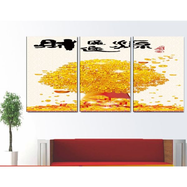Tranh Treo Tường Hiện Đại Phòng Khách - Kim Tiền T3M--3431
