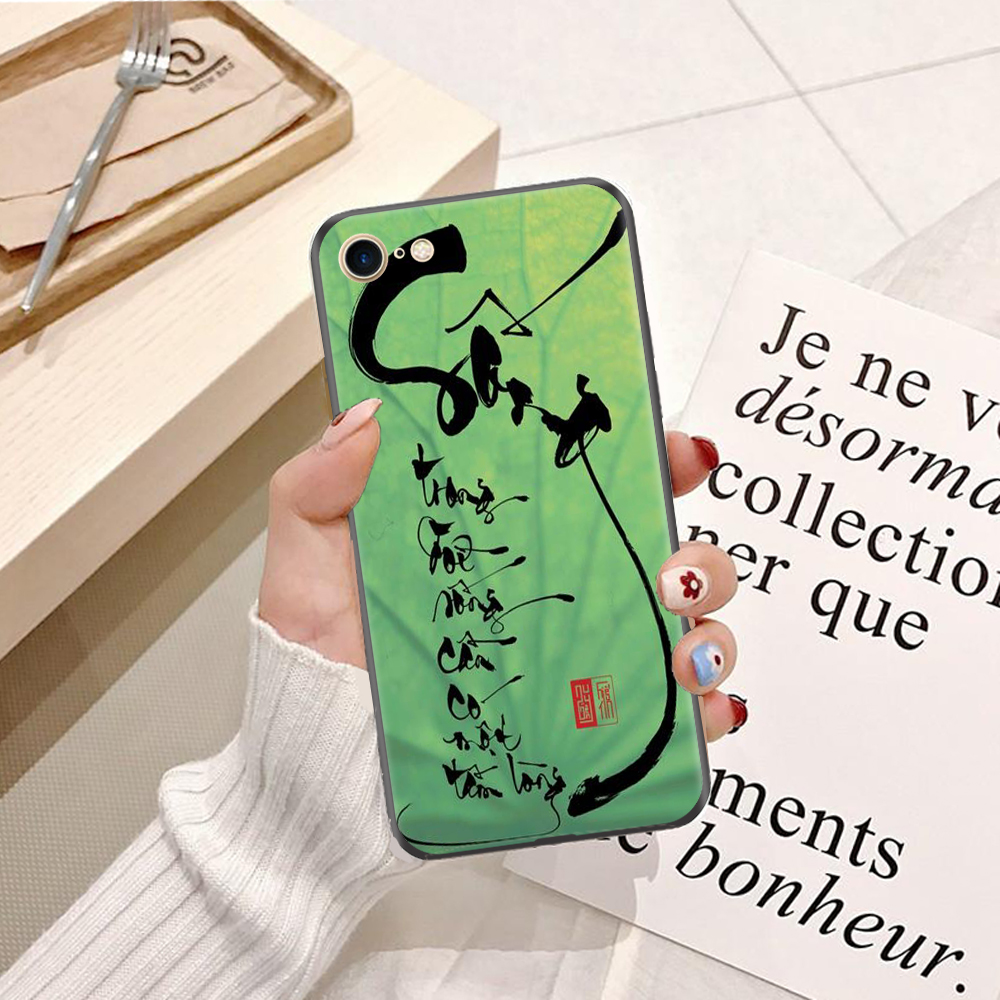 Ốp lưng điện thoại iPhone 7 viền silicon dẻo TPU  hình Thư Pháp - Hàng chính hãng