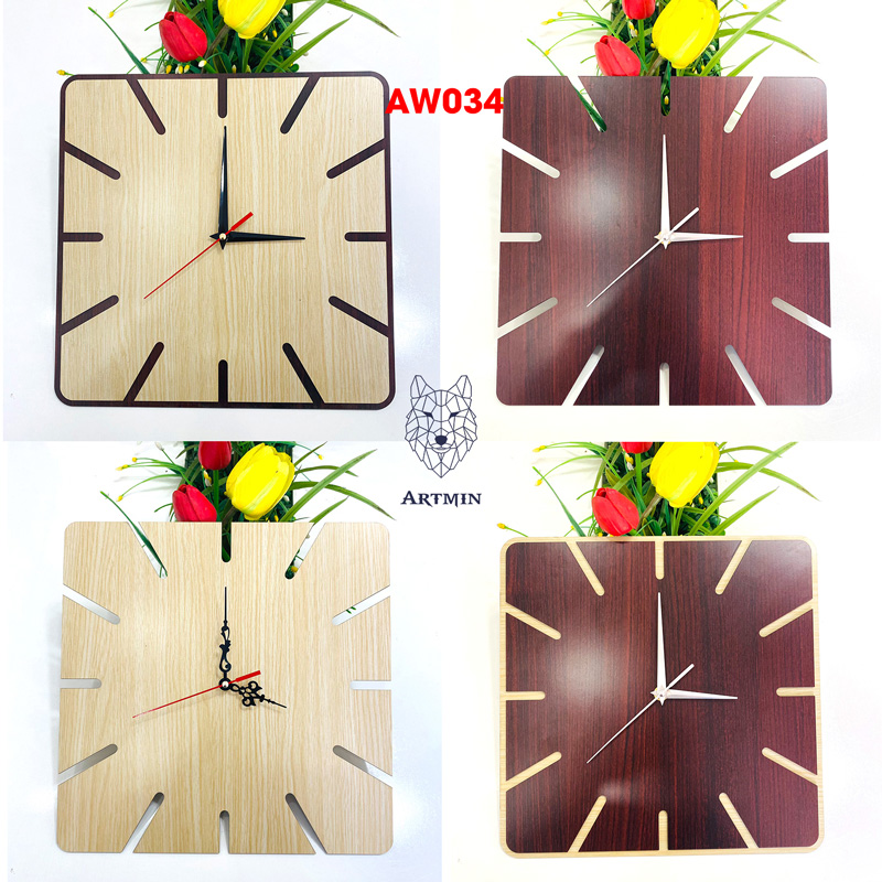 AW034 - Đồng Hồ Gỗ Decor Nhà Đẹp Lạ – Đồng Hồ Treo Tường Trang Trí