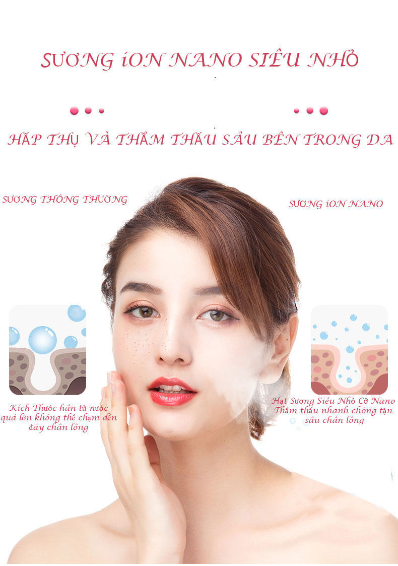 Máy Xịt Phun Sương Công Nghệ Nano Cầm Tay-Ngăn Ngừa Khô Da, Cháy Xạm Da K-SKIN Hàng Chính Hãng