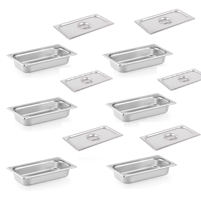 Combo 06 cái Khay đựng Topping inox 325x176mm có nắp