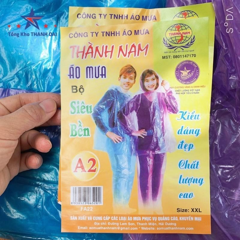 Áo mưa bộ 1 người thời trang trong suốt cao cấp nilon siêu nhẹ chống thấm nước an toàn