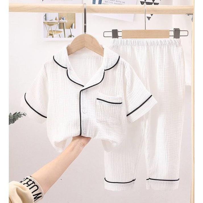 Bộ Pijama Đũi Cộc Hàng Cao Cấp Cực Xinh Cho Bé SUMO KIDS, Bộ Đồ Ngủ Hè Chất Cho Bé Trai Bé Gái Từ 6-28kg