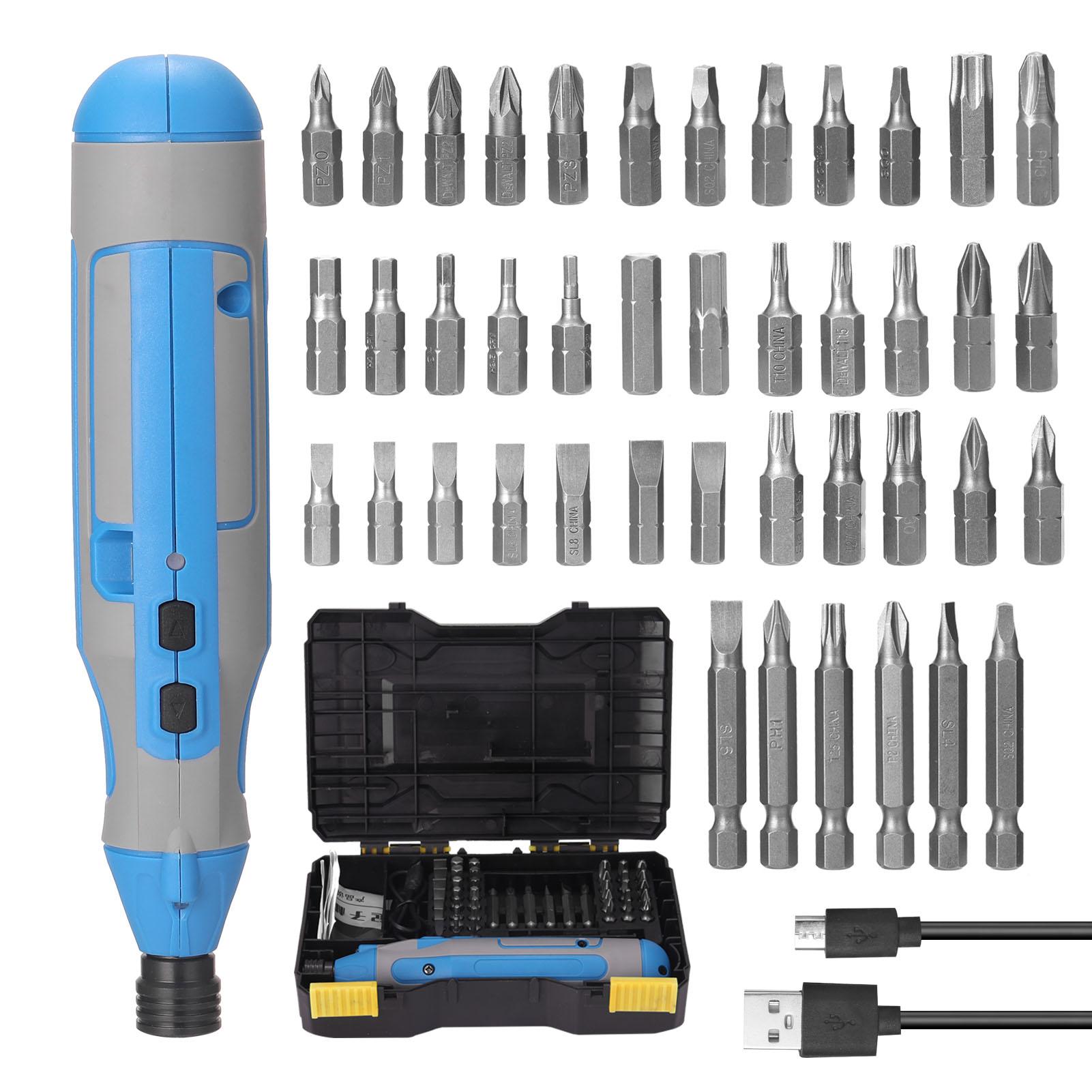 Cordless 4.0V USB Rechargeable Multi-use Electric Screwdriver 42pcs Screw Drill Bit Set Mini Power Tool Multifunction