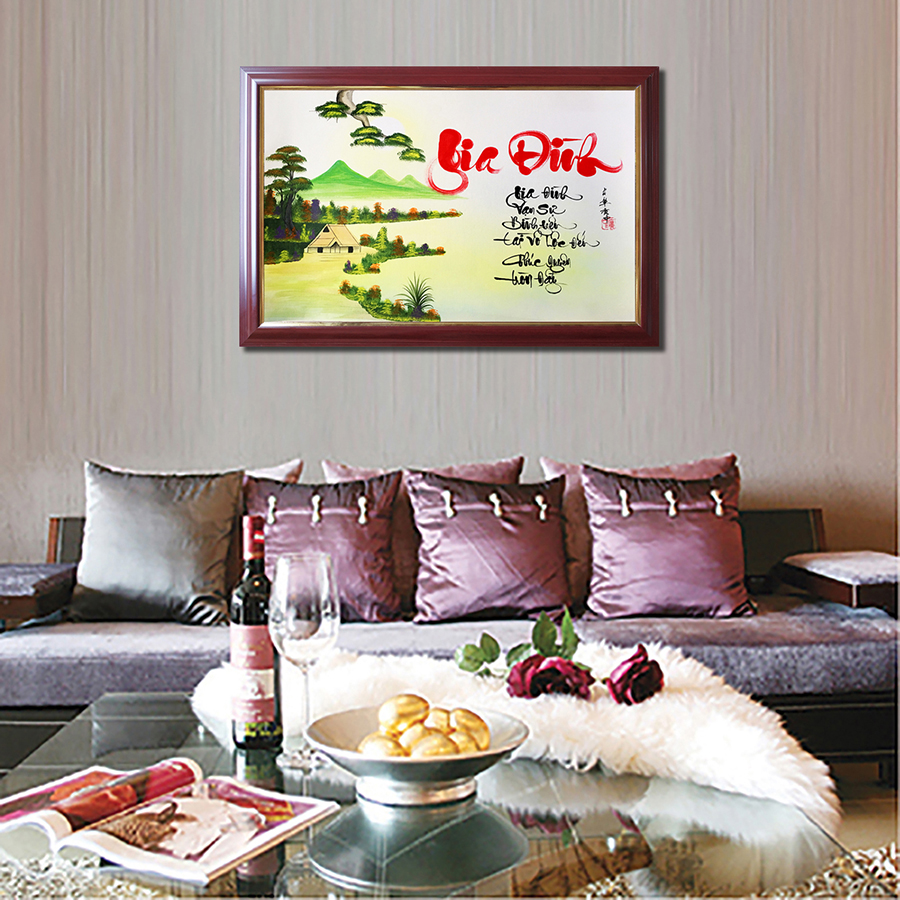 Tranh thư pháp chữ Gia Đình