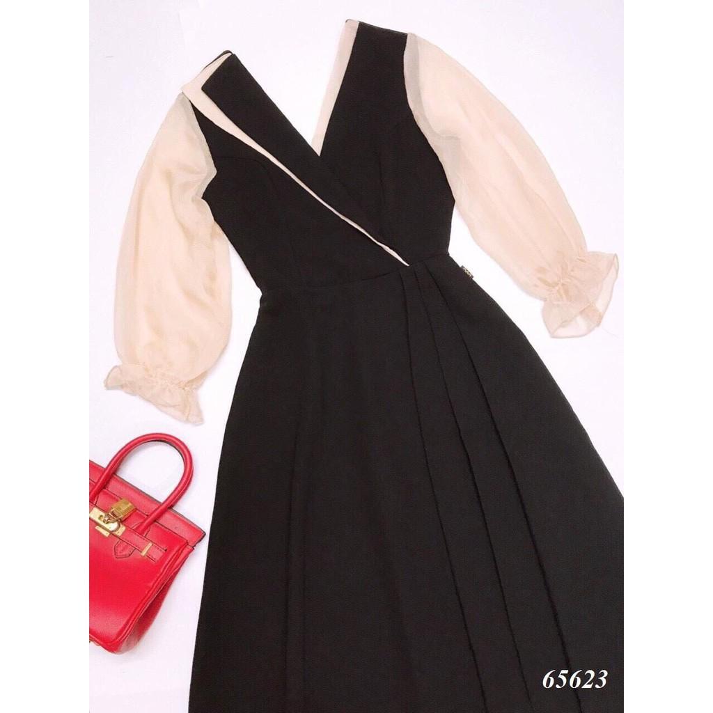 Đầm xòe tiểu thư phối voan xinh xắn cho nàng / có size XXL