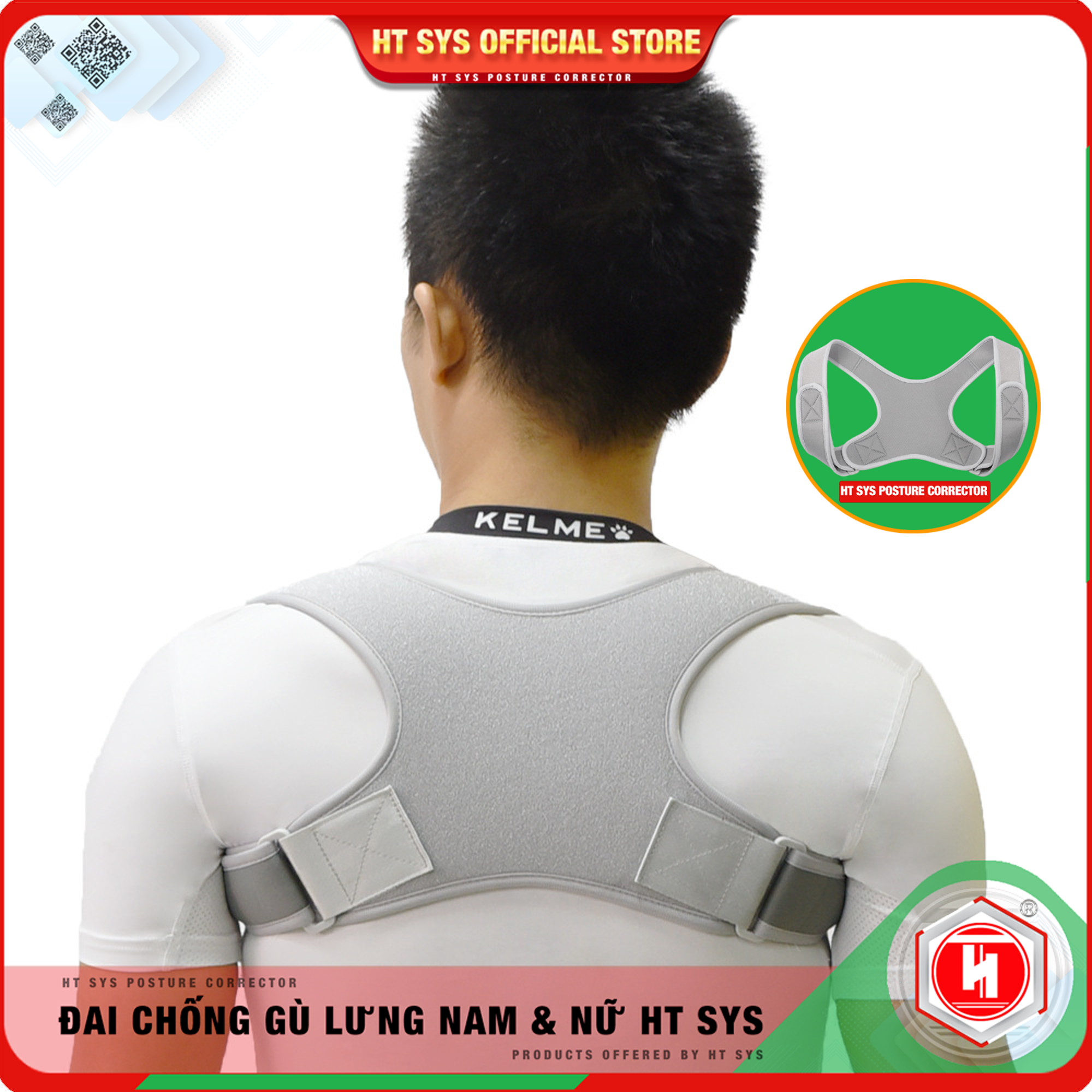 Đai chống gù lưng nam nữ HT SYS -  Đai giúp định hình cột sống - Điều chỉnh tư thế của lưng - Phù Hợp Với Mọi Độ Tuổi - Chữa Hiệu Quả Chứng Gù Lưng, Lưng Tôm, Cong Vẹo Cột Sống