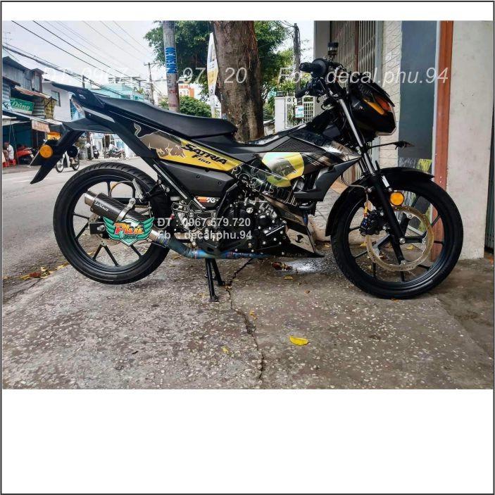 Tem Satria Red Bull vàng đen crom