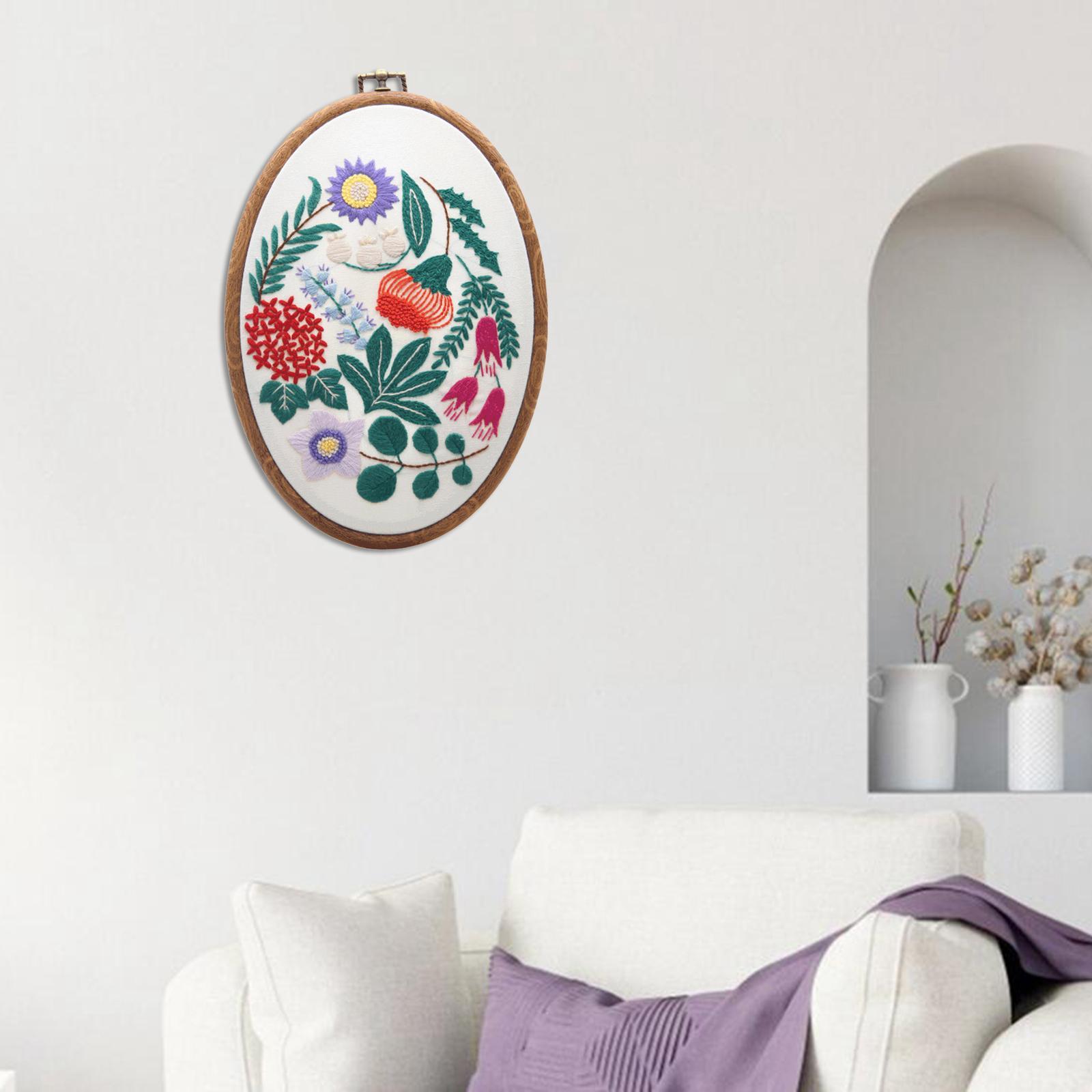 Stamped Embroidery Kit for Beginners with Pattern Floral Cross Stitch kit Starter Kit with Embroidery Hoop, Color Threads