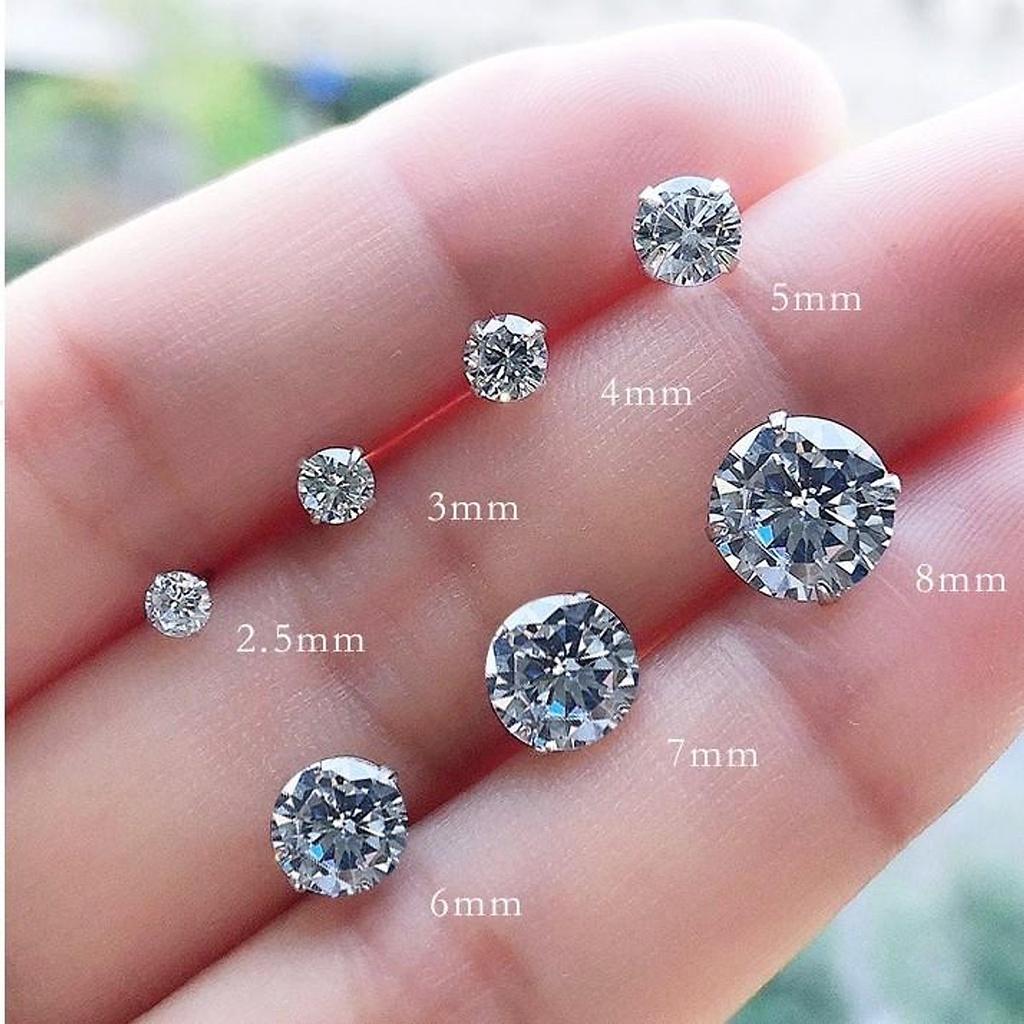 Nụ đá bạc - khuyên tai bạc xinh - Bông tai đá.