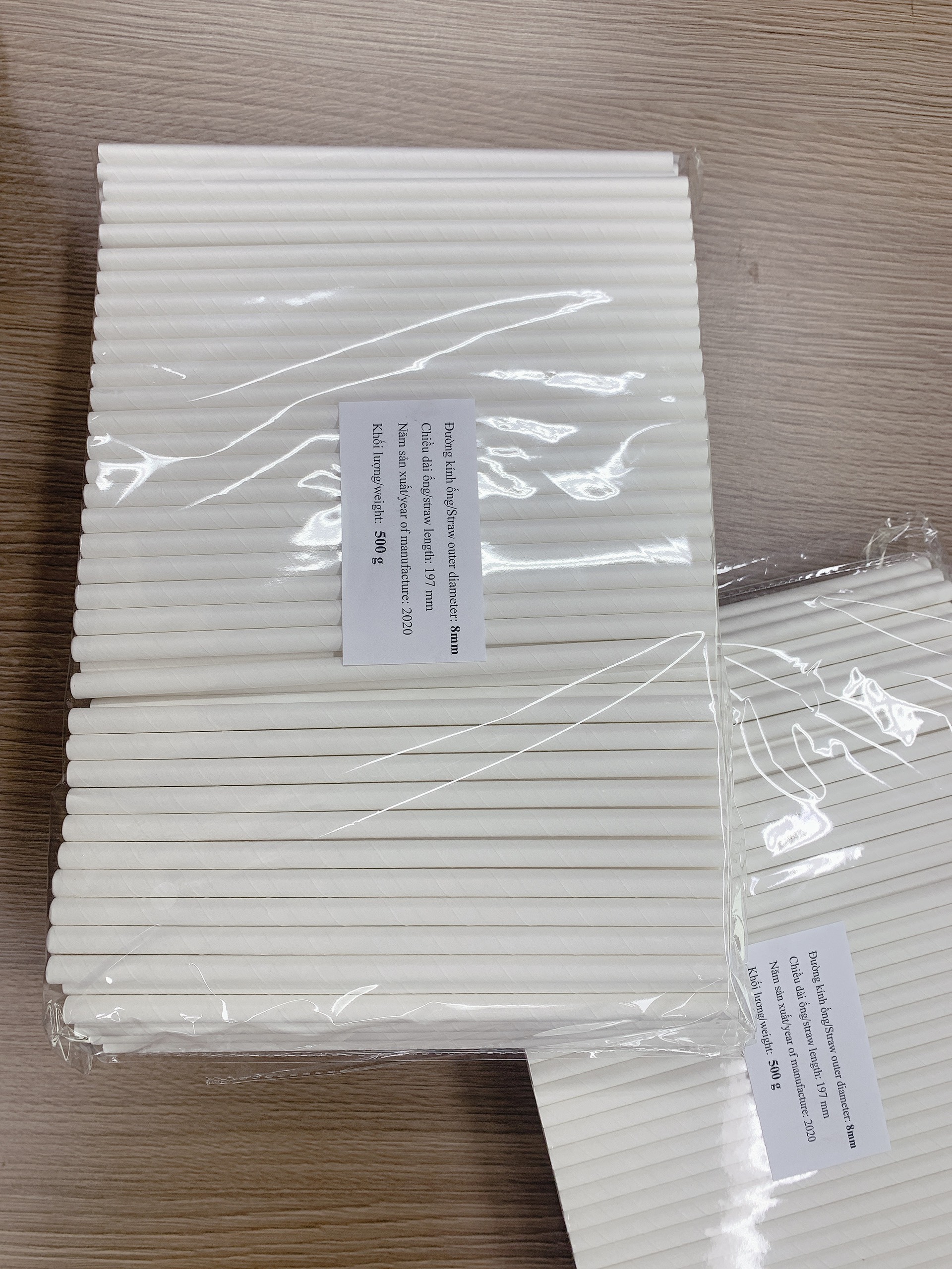 Ống hút giấy Clean Paper Straw kích thước 8mm x 197mm màu trắng dùng cho, sinh tố, đá xay.... (0,5kg) 