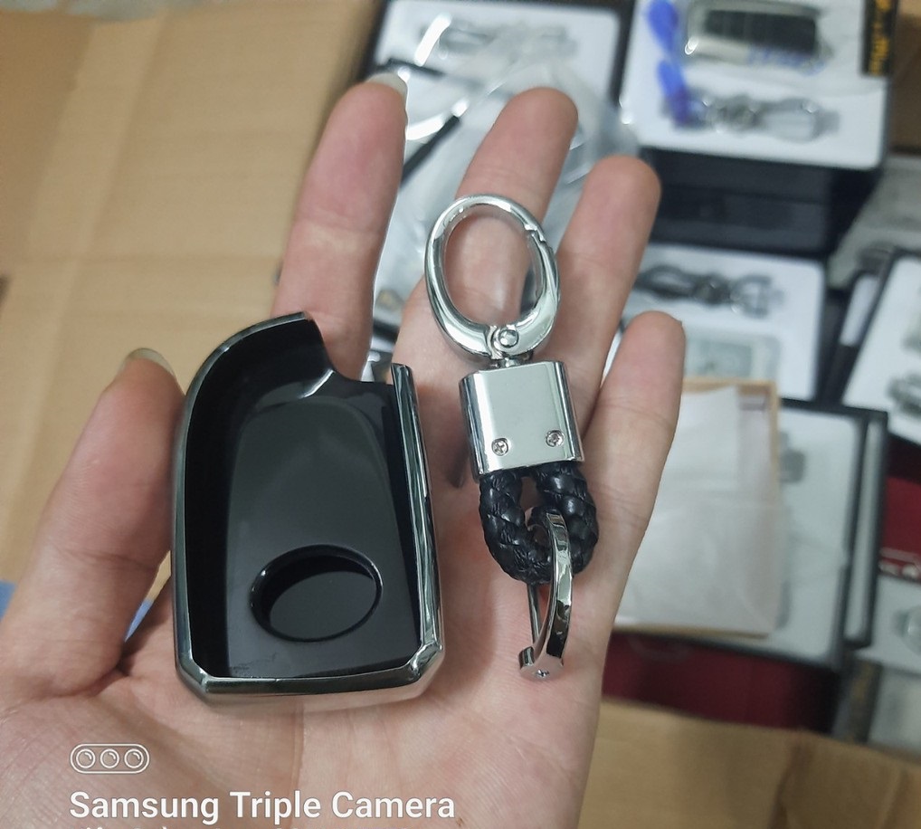 Bao chìa khoá ô tô xe Vios chìa bấm nút silicon mạ crom Full hộp