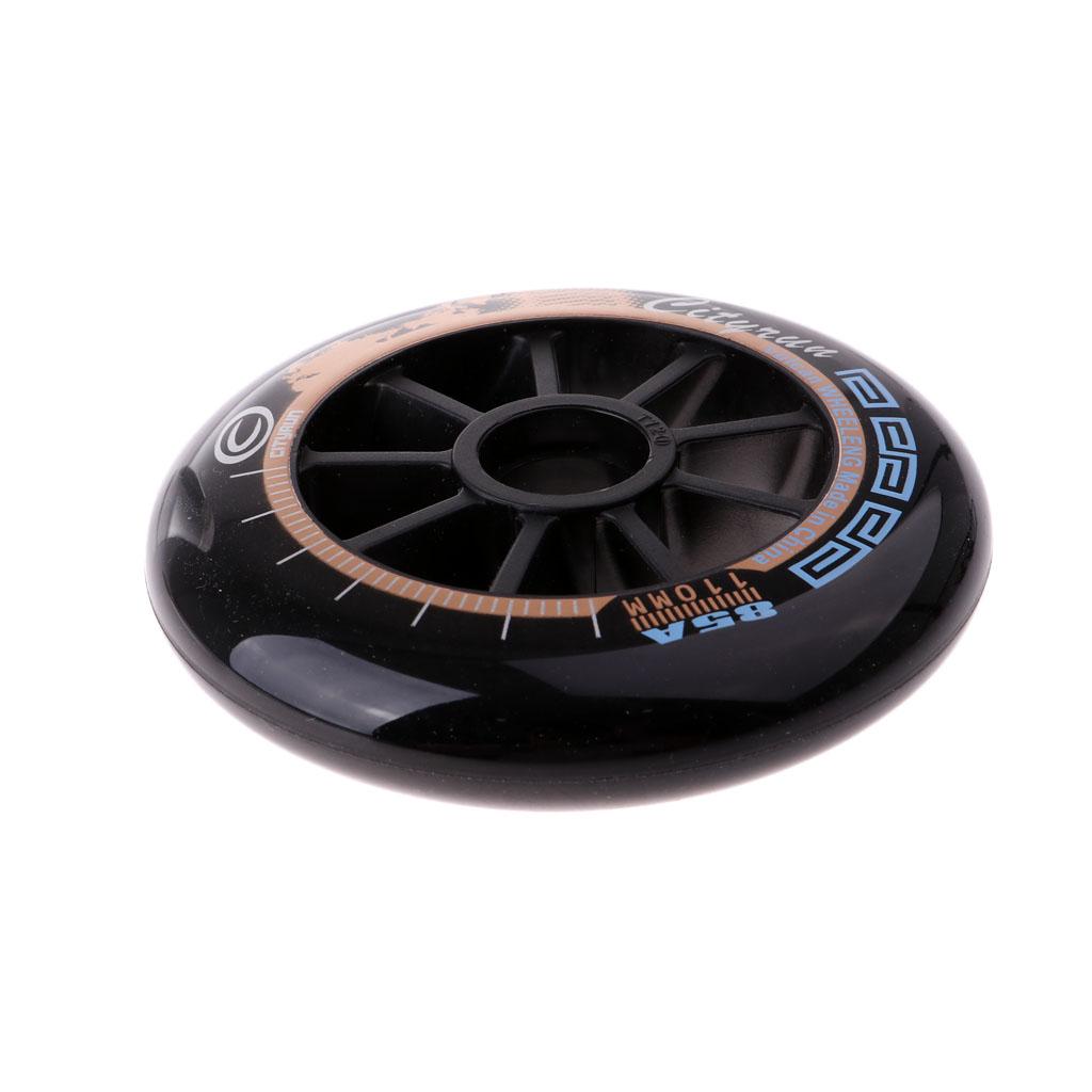 6xSpeed Skating Wheels Outdoor Indoor Inline Skate Wheels Tool 110mm Black
