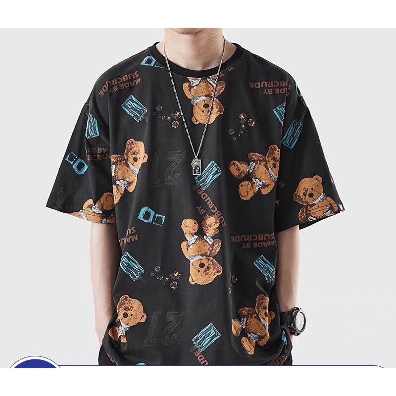 HÀNG MỚI VỀ Áo thun tay lỡ form rộng BEAR 21 - Hàng QC cao cấp