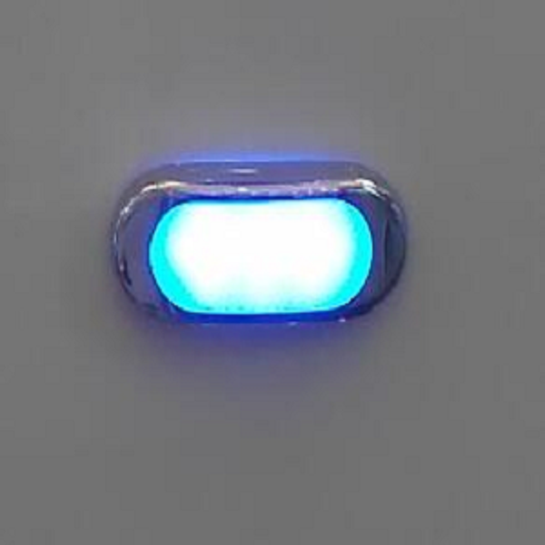 24V Marine Boat LED Oblong Oval Surface Mount Courtesy Light - Blue