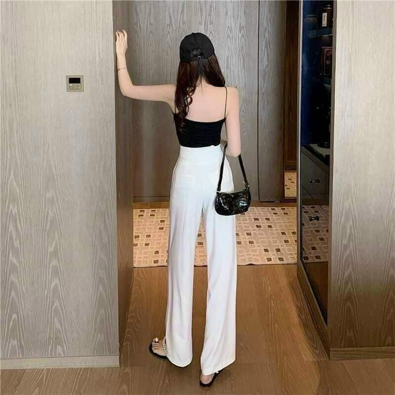 Quần ống suông khóa trước không khuy