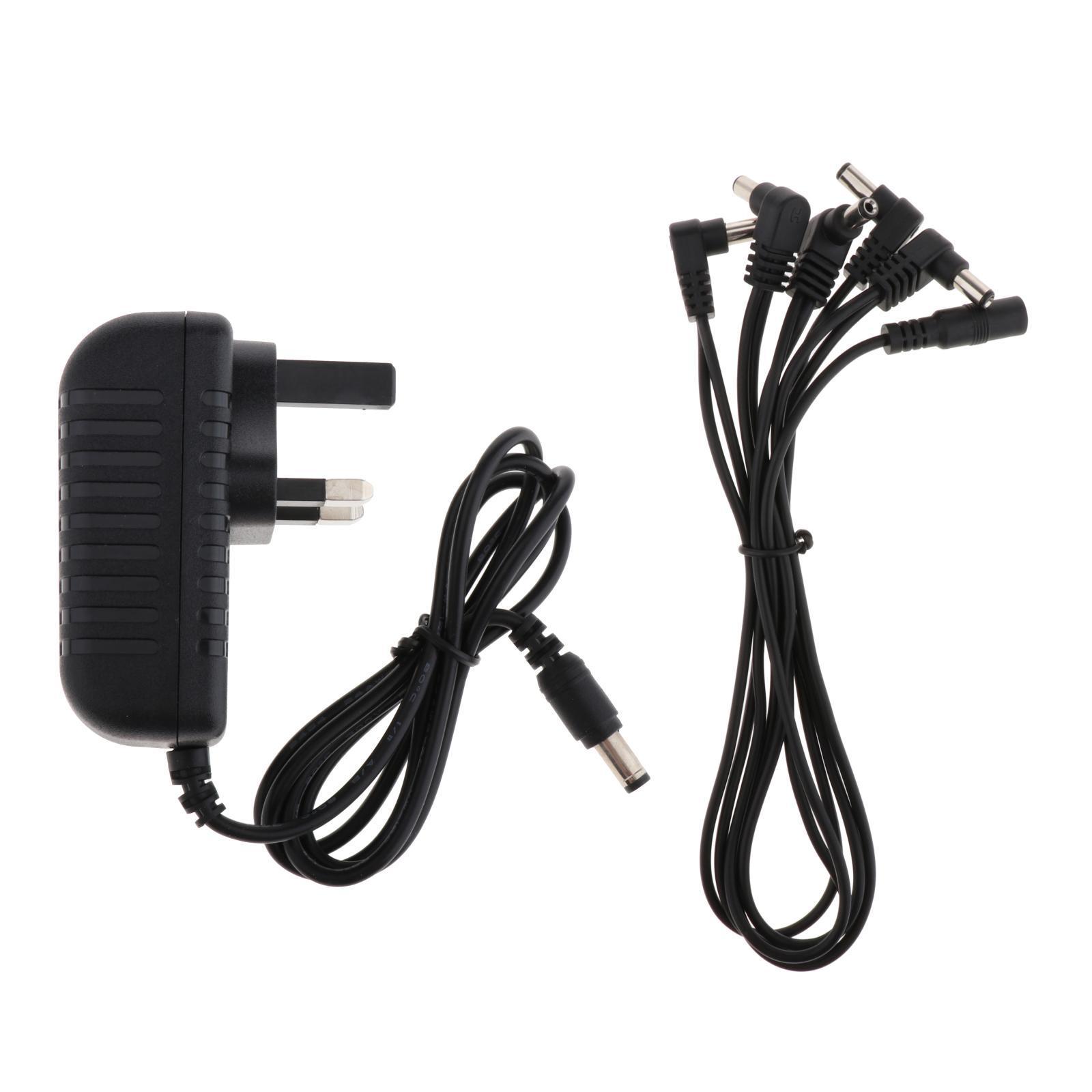 9V Guitar Effect Effector Power Supply Adapter w/ 1 to  Splitter Cable