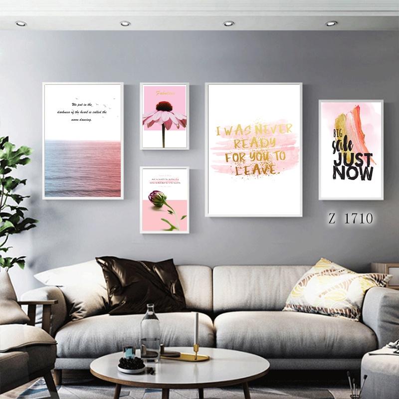 Bộ tranh khung canvas treo tường phong cách dễ thương
