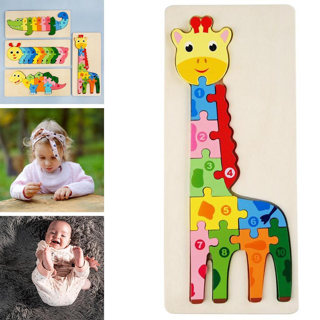Wooden Number Puzzle Sorting Board Blocks Matching