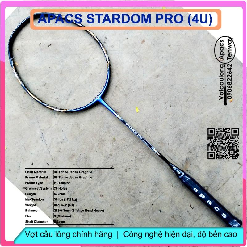 Vợt cầu lông Apacs Stardom Pro - 4U| Huyền thoại tuyển England, vợt 4U cân bằng, chất liệu cao cấp